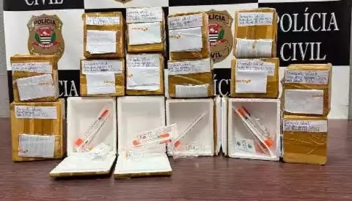As embalagens eram caixas de isopor embaladas com fita plástica e foram todas arrecadadas e leva...